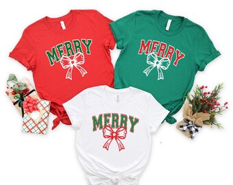 Christmas Merry with Bow T-Shirt