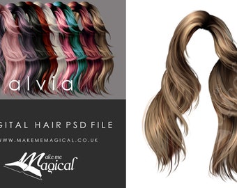 Digitale Overlay, Alvia gemalt Haar PSD von makememagical. Digitale Haare psd, bemalte Haare, malerische Haare, Photoshop-Haar, Haar-Overlay, Haare