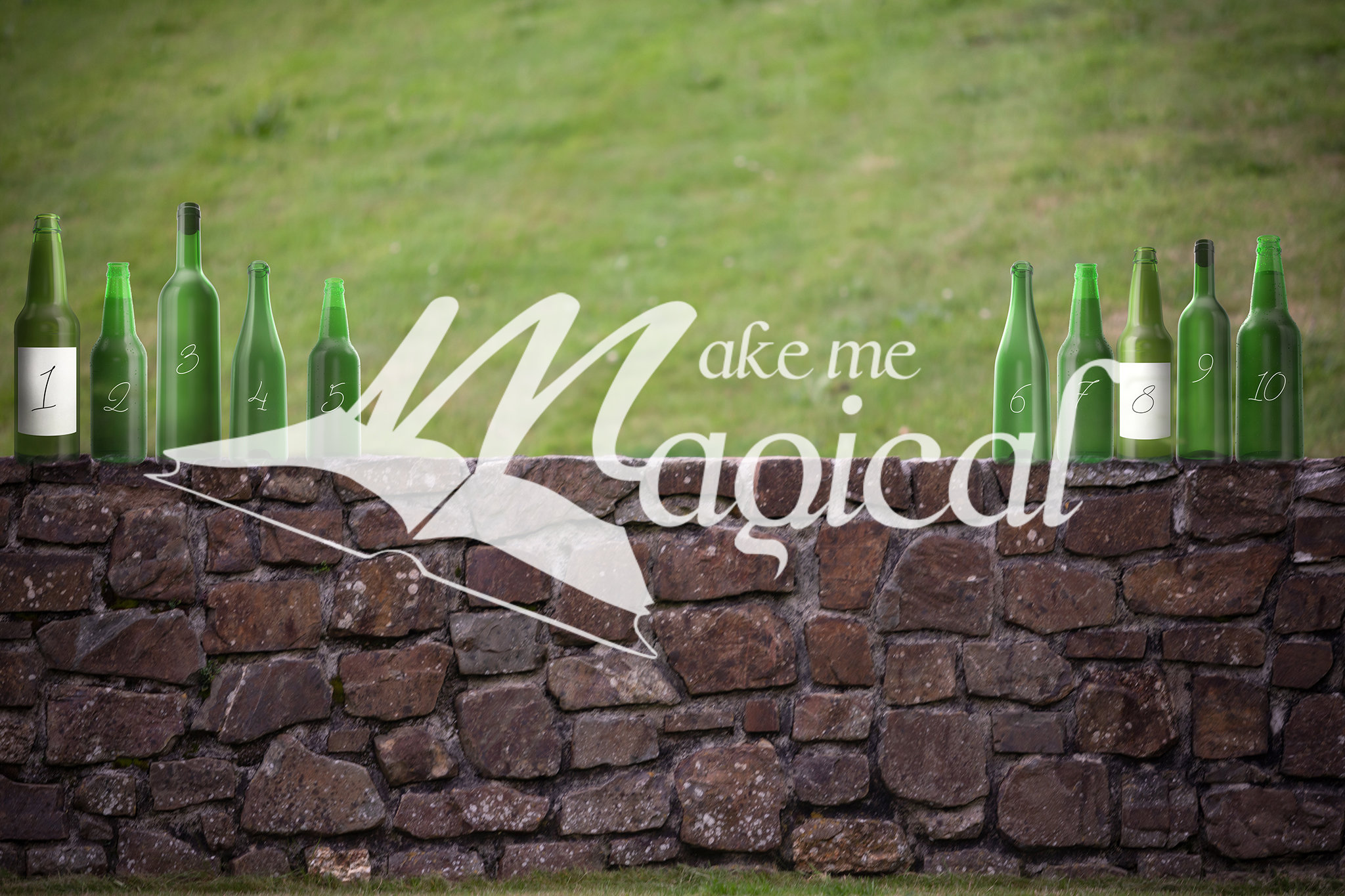 10 Green Bottles Hanging on the Wall digital backdrop by | Etsy