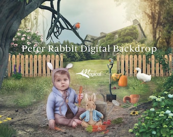 Peter Rabbit Digital Backdrop | Digital Background | Hill Top Farm Background | Easter Photo drop | Photography Background | Peter Rabbit