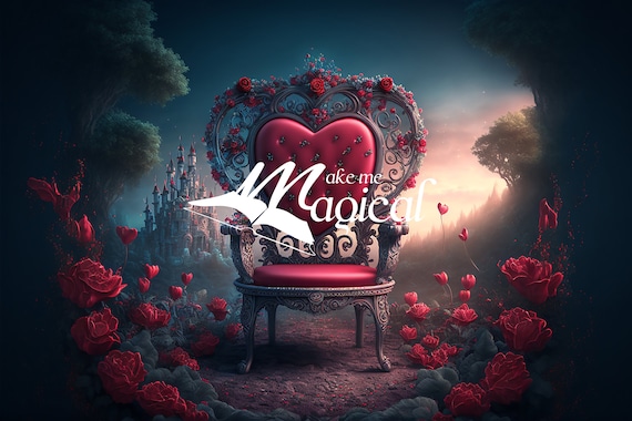 Alice in Wonderland Queen of Hearts Heart Shaped Chairs Queen