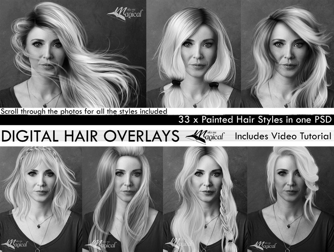 Digital Hair Photo Overlay Pack 33 Different Hairstyles by - Etsy Australia Digital Hair Photo Overlay Pack 33 Different Hairstyles by - Etsy Australia