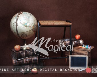 Fine Art Back to School Digital Backdrops, School digital backgrounds, Back to School Vintage textured fine art digital backdrop pack JPEGs