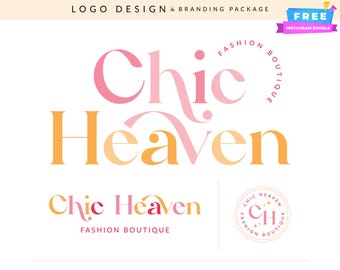 Paquete de marca con logotipos retro boho: Diseño prediseñado colorido, plantillas editables