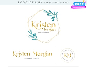 Logotipo del Círculo Dorado Botánico: Diseño minimalista de marca de bienestar