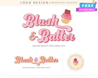 Diseño de logotipo de Pastel Bakery: Kit de marca personalizado para confiterías
