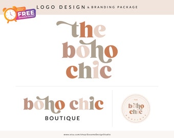 Boho Branding Kit, Modern Abstract Logo Design Custom, Terracotta Minimal Logo, Earth Tones Business Branding, Photography Logo Watermark