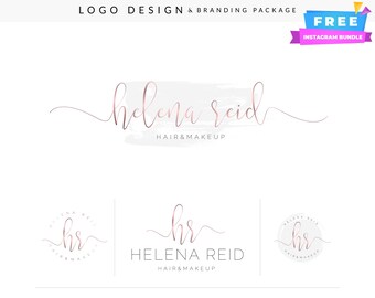 Chic Blush & Gray Logo Design: Feminine Branding Kit for Beauty Brands