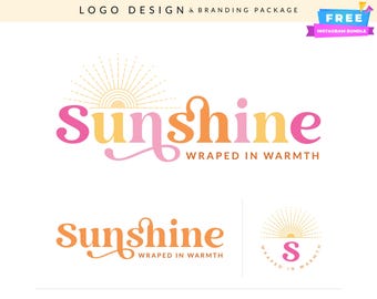 Kit de marca con logotipo bohemio retro: diseño de logotipo con texto personalizado