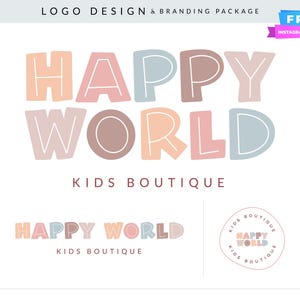 Pastel Baby Logo Design: Feminine Boutique Branding Kit