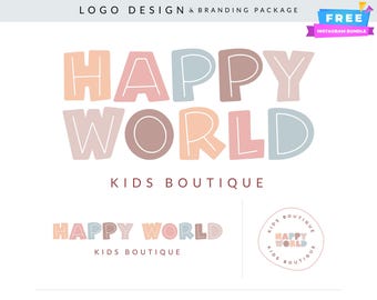 Pastel Baby Logo Design: Feminine Boutique Branding Kit
