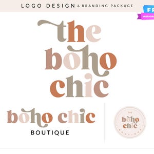 Neutral Boho Branding Kit for Herbal Brands, Wellness Creators, Lifestyle Shops & Candle Businesses – Soft Modern Logo Look