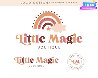 Kit de marca con logotipo bohemio: Diseño femenino para marcas artesanales