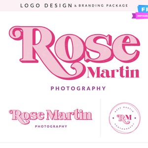 Aangepaste branding, boho-brandingkit, boho retro-logo, tekstlogo vintage merkontwerp, hippie modern winkellogo, vintage branding