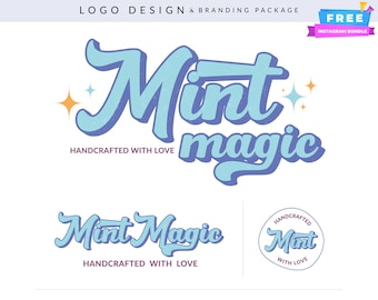 Paquete de logotipos bohemios retro: marca femenina y colorida (diseño prediseñado)