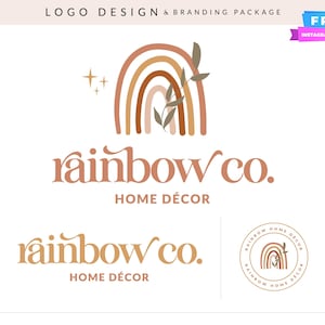 Rainbow Logo Design: Colorful Whimsical Branding for Handmade Shops
