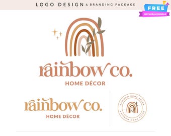 Rainbow Logo Design: Colorful Whimsical Branding for Handmade Shops