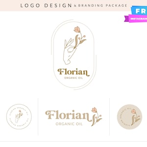 Floral Logo With Elegant Script Typography And Delicate Botanical Elements – Soft Feminine Branding For Florist, Events, Artist Or Creatives