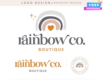 Boho Logo Design: Custom Branding Kit for Etsy Shops
