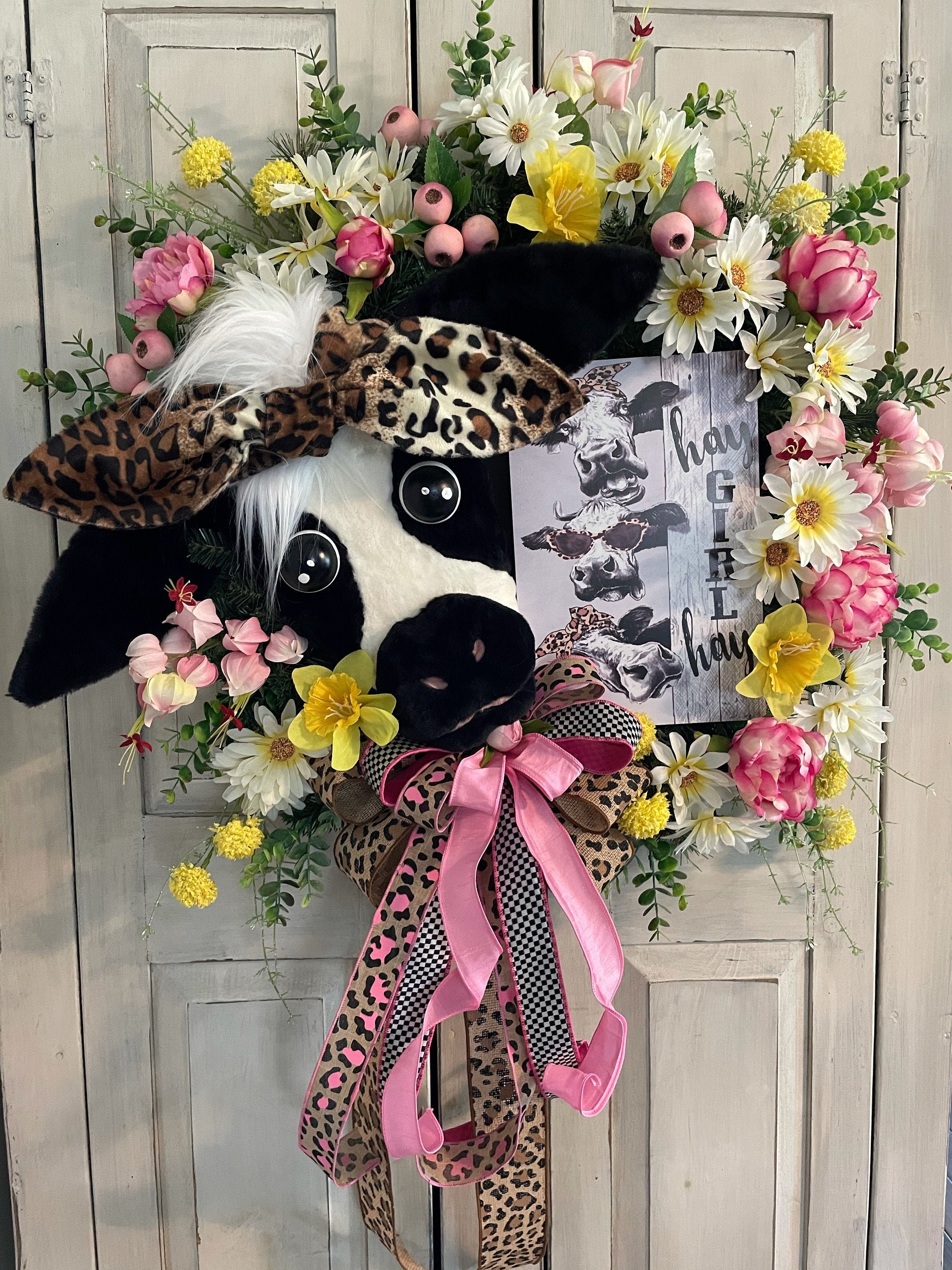 Hay Girl Hay Cow Wreath, Décor,