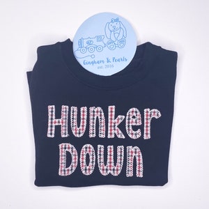 Boys hunker down Football Shirt, Football Embroidery, boys football shirt,  Football shirt, Boys fall football shirt, boys fall shirt