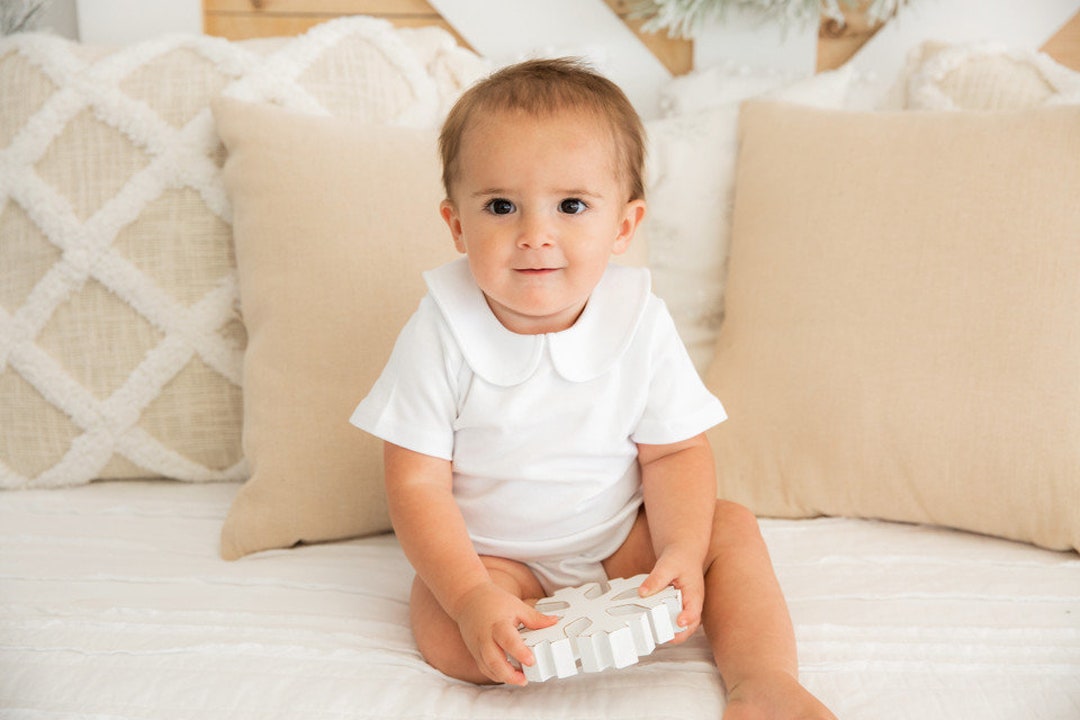 Boys Playsuit with Peter Pan Collar