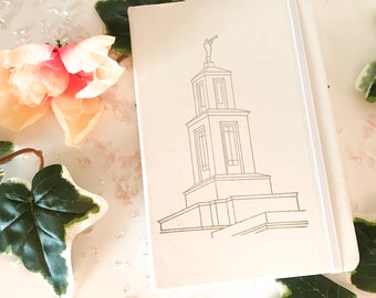 Raleigh NC Temple Journal, lds journal, missionary journal, young women journal, lds baptism gift, lds wedding gift