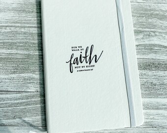 Christian Journal We Walk any Faith, Not By Sight 2 Corinthians 5:7, Gratitude Journal, gifts for Christian Women, Religious Gift for Her