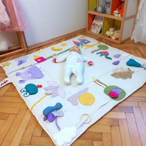 Morbida coperta sensoriale per bambini, Giocattolo di attività per bambini per lo sviluppo delle capacità motorie fini, Tappetino per bambini, Tappetino da gioco per bambini, Tappetino da gioco per bambini e bambini