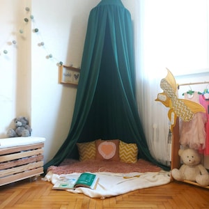 Kids Bed Canopy, canopy sage green, Hanging Canopy, Crib Canopy, Bed Canopy, Bed Tent, Muslin Bed Canopy, Crib Bed Baldachin