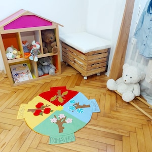 Play Mat, Montessori, seasons carpet, children&#39;s rug, activity play mat, educationally rug
