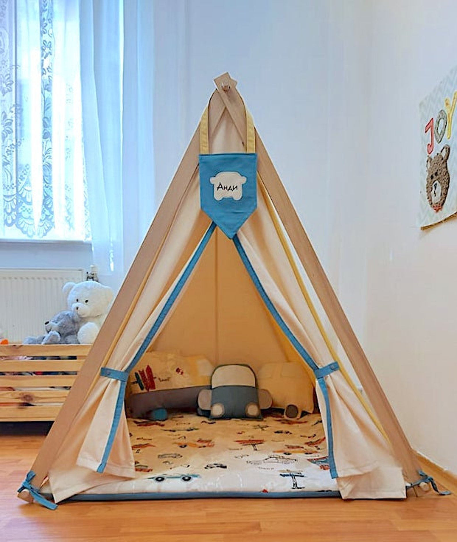 Kinderzelt mit Teppich klappbares Zelt Tipi Tipi Aframe Etsy