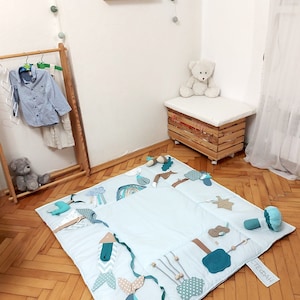 Coperta sensoriale morbida per bambini, giocattolo per attività per bambini per lo sviluppo delle capacità motorie fini, tappetino antistress per bambini, tappetino da gioco per bambini, tappetino da gioco per bambini piccoli e bambini piccoli