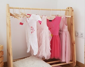 clothes rack with hangers; kids clothes rack; Clothing Dress Up Rack; Craft Fair Display; Dress Up Storage; Kids Clothing Rack