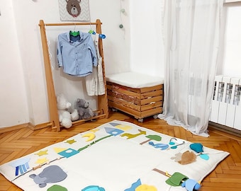 Sensory Baby Play Mat | Montessori Soft Activity Blanket for Babies & Toddlers | Fine Motor Skills Rug