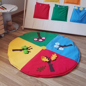 Tappetino da gioco, Montessori, tappeto stagionale, tappeto per bambini, tappeto da gioco per attività, tappeto educativo