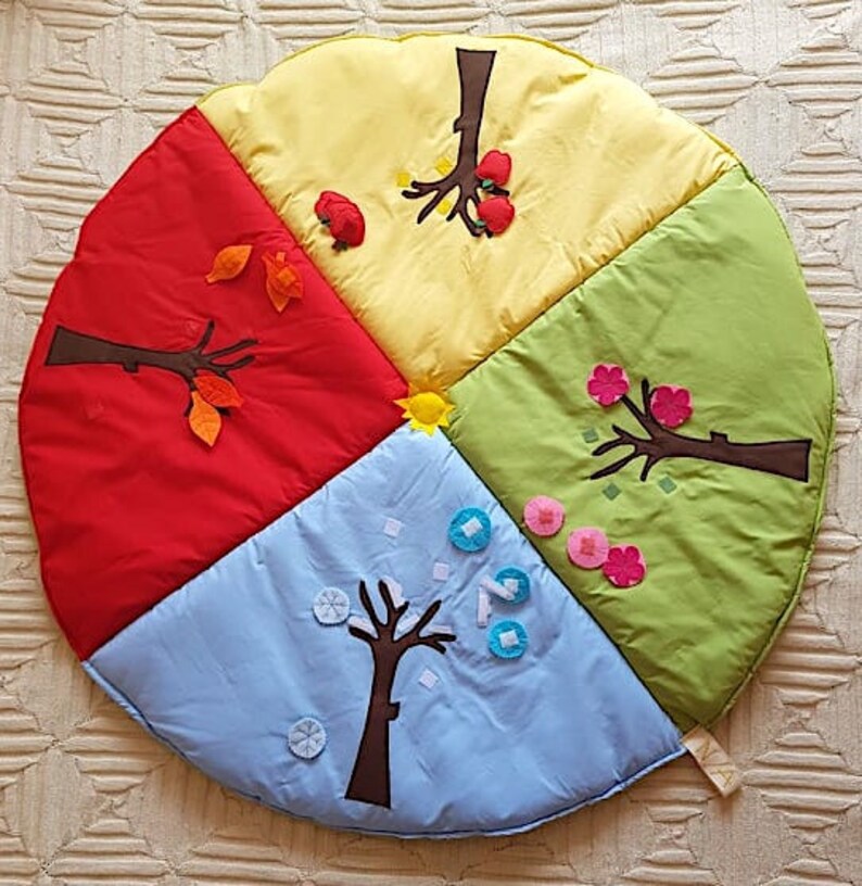 Play Mat, Montessori, Seasons Carpet, Children's Rug, Activity Play Mat