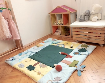 Sensory Baby Play Mat | Montessori Soft Activity Blanket for Babies & Toddlers | Fine Motor Skills Rug