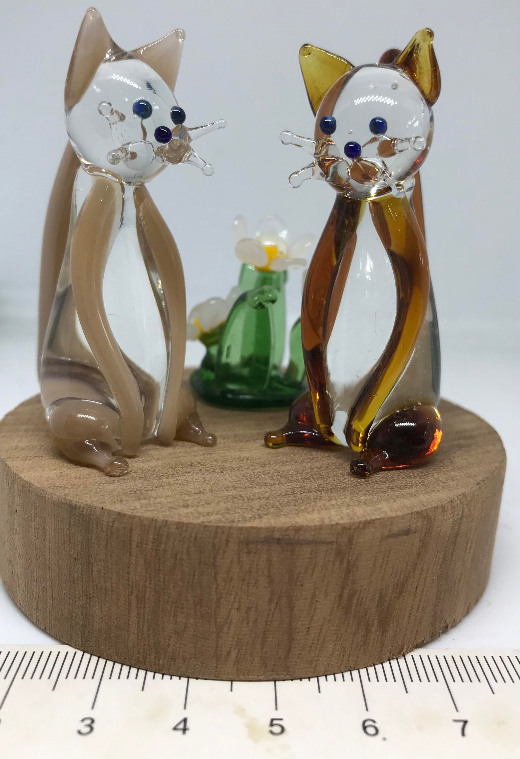 Cat Glass Figurine Etsy