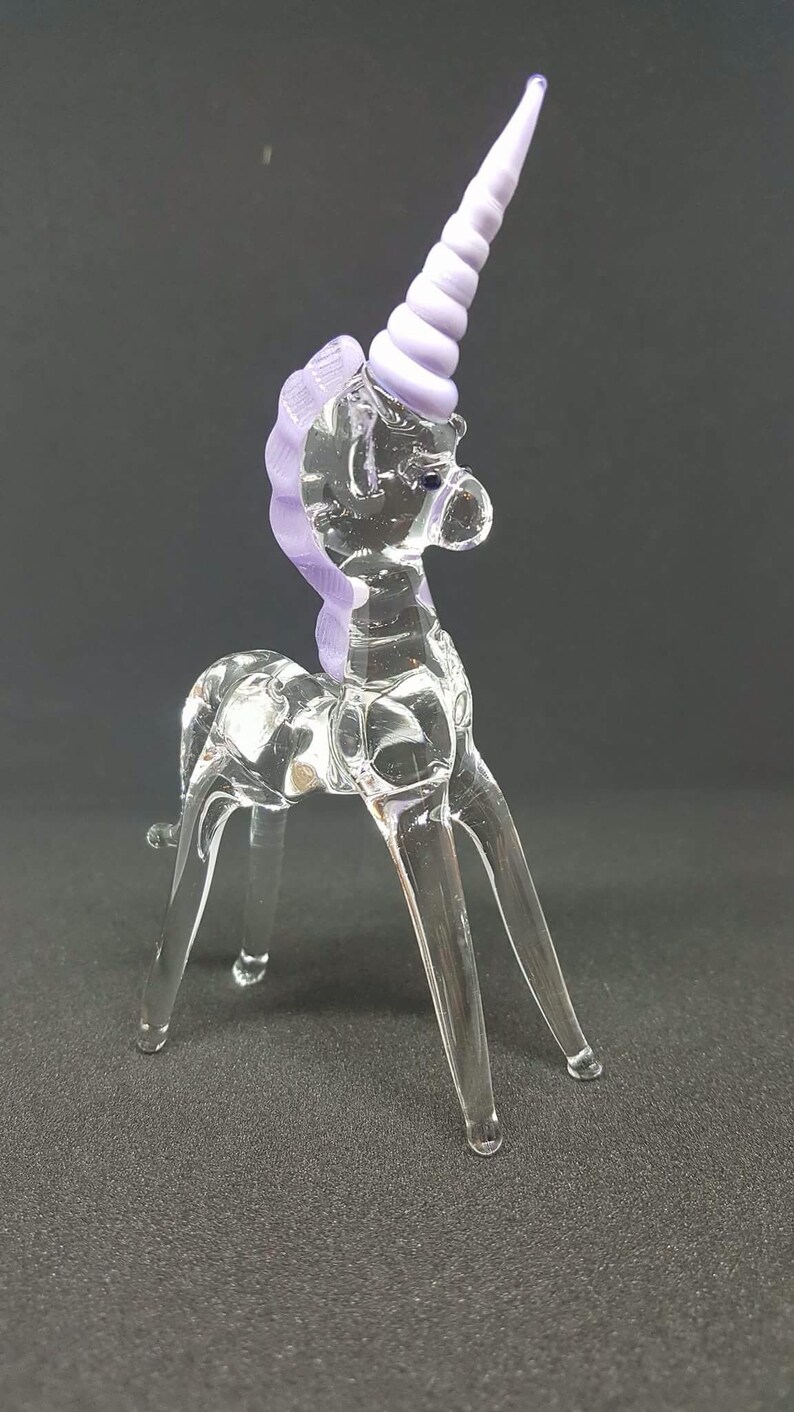 Unicorn Glass Figurine Etsy