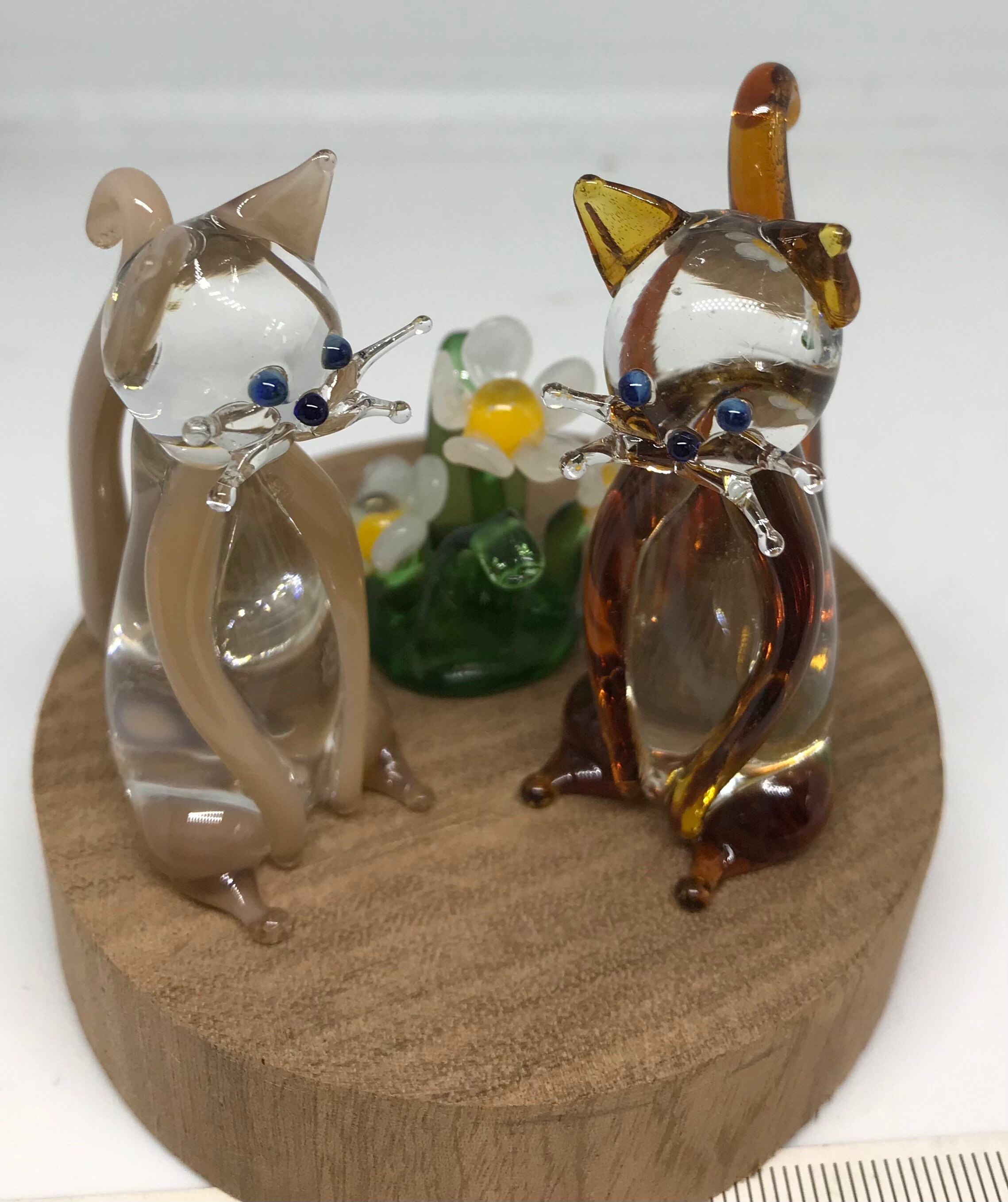 Cat Glass Figurine Etsy