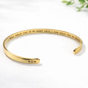 Bracelet commémoratif - fausse couche, cadeaux du souvenir, manchette de sympathie, bracelet jonc souvenir, papa maman, au paradis, bracelet de deuil personnalisé