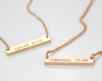 Christian Necklace Faith  Necklace Religious Verse baptism gift Pendant Necklace - Gold Silver Rose gold Custom Necklace