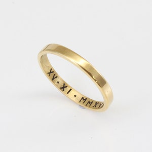 Stainless Steel Gold Ring, Rose Gold, Silver, Custom Engraving, Roman Numeral, Ring for Teen Girls, Women, Men's Ring image 2