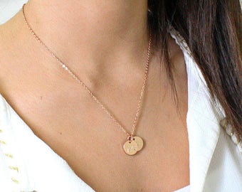 Engraved Disc - Initials Pendant - Up to 3 letters - Gold Disc Necklace - Personalized teen gifts - Bridesmaid Pendant