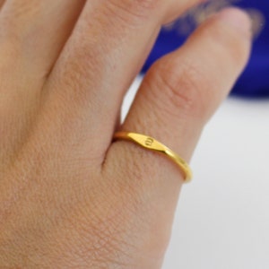 Personalized Stacking 18K Gold Plated Ring Initial Ring Main material Stainless Steel Stackable Ring image 4