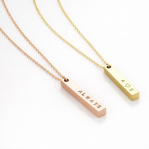 Couples Necklace - Personalized Matching Necklaces for Couples or for Mom and Dauhter, Jewelry Gift Idea, Date Necklace Silver, Gold & Rose