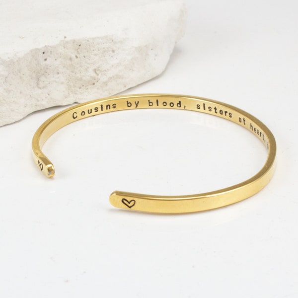 Cousin Gifts for Women and Girls, Personalized Stainless Steell Bracelet for Cousin, Birthday Christmas Gift, Cousin Jewelry