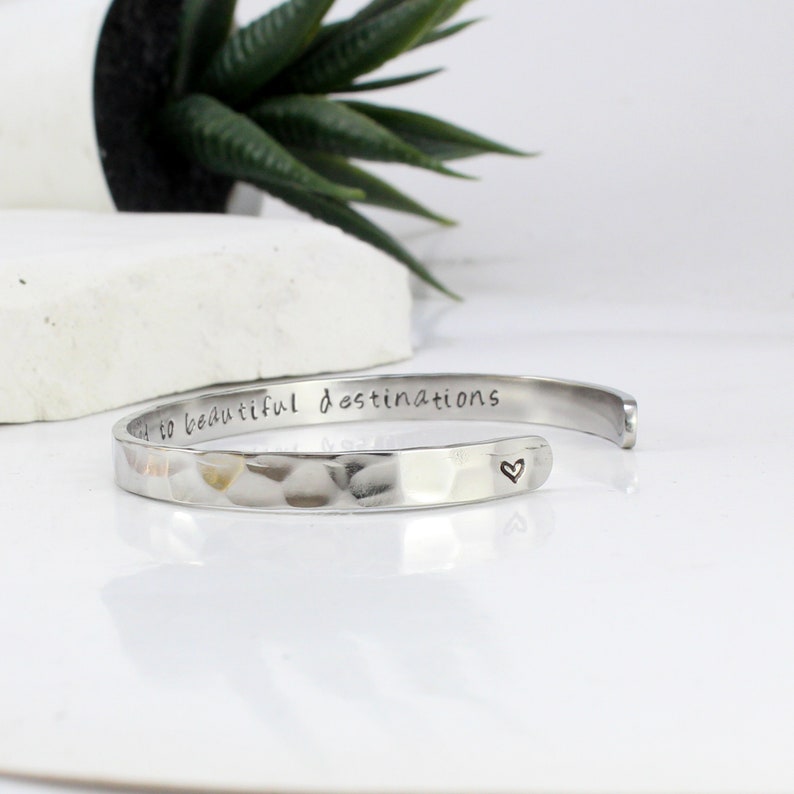 Hammered Stainless Steel Bracelet for Teen Girl, Gifts for Teenage Inspirational Bracelets for Women Jewelry Gift for Teen Girls image 5