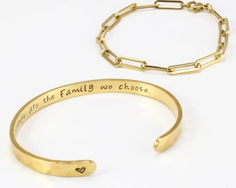 Freundschaftsarmband mit Büroklammerkette, Geschenk für Freunde, Freunde sind die Familie, die wir wählen, Bester Freund Schmuck, personalisiertes BFF Geschenk